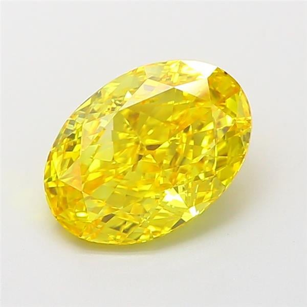 1.61 Ct. Fancy Vivid Yellow Oval Lab Grown Diamond