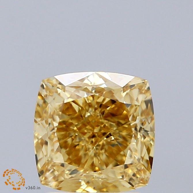 2.10 Ct. Fancy Intense Yellow Cushion Lab Grown Diamond
