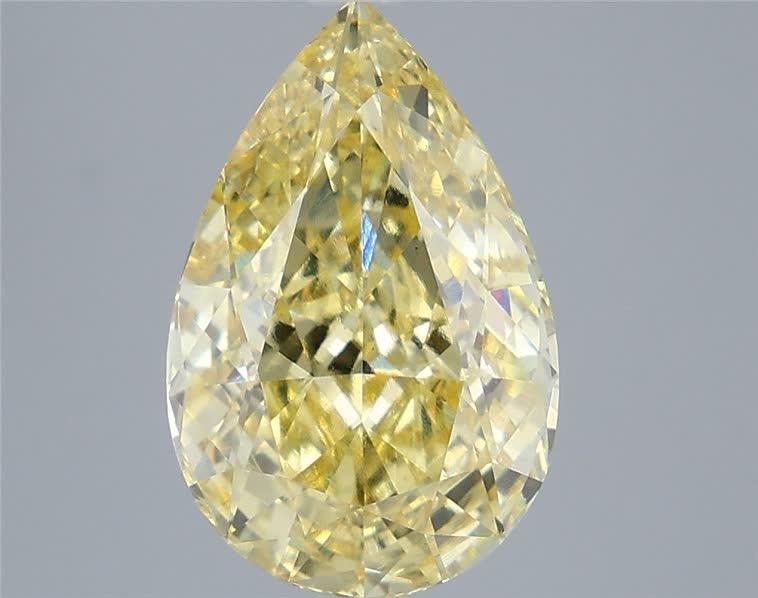 5.03 Ct. Fancy Vivid Yellow Pear Lab Grown Diamond