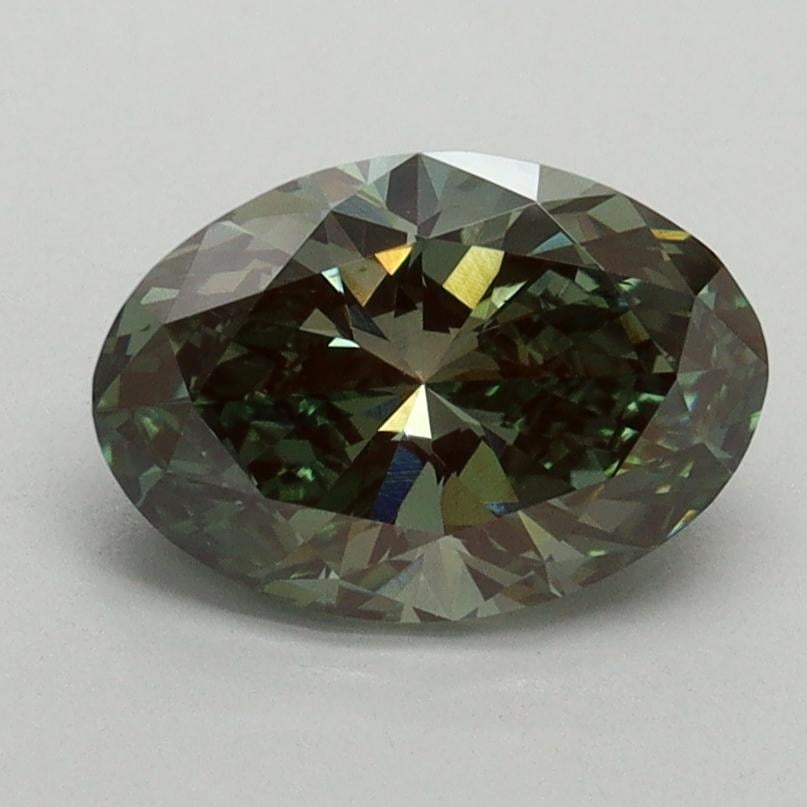 1.52 Ct. Fancy Vivid Green Oval Lab Grown Diamond