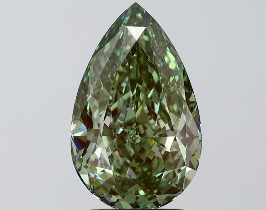 3.54 Ct. Fancy Green Pear Lab Grown Diamond