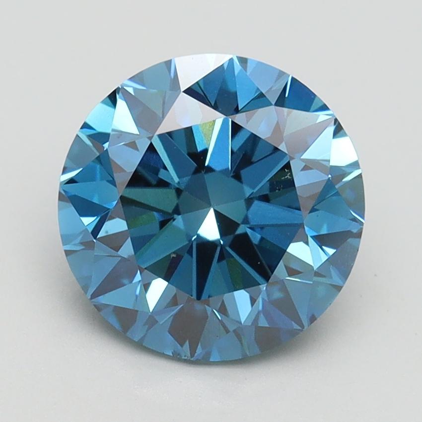 2.50 Ct. Fancy Vivid Blue Round Lab Grown Diamond