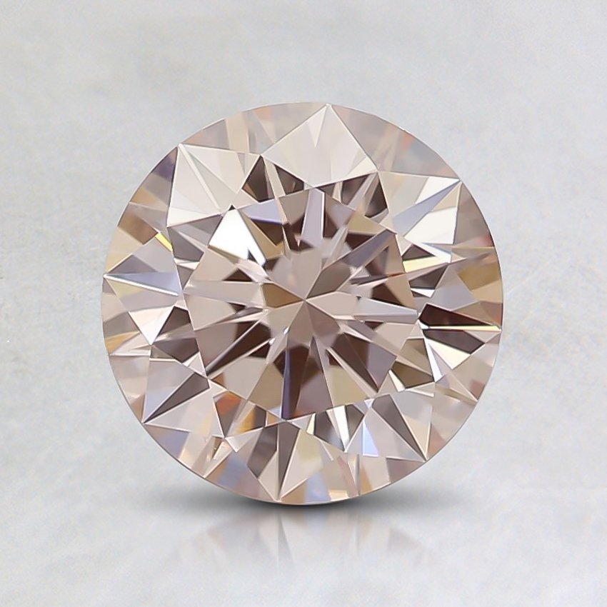 1.06 Ct. Fancy Light Orangy Pink Round Lab Grown Diamond