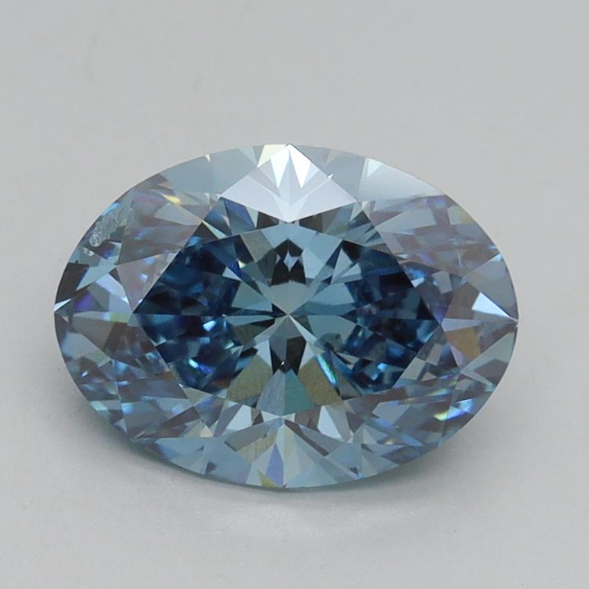 1.82 Ct. Fancy Vivid Blue Oval Lab Grown Diamond