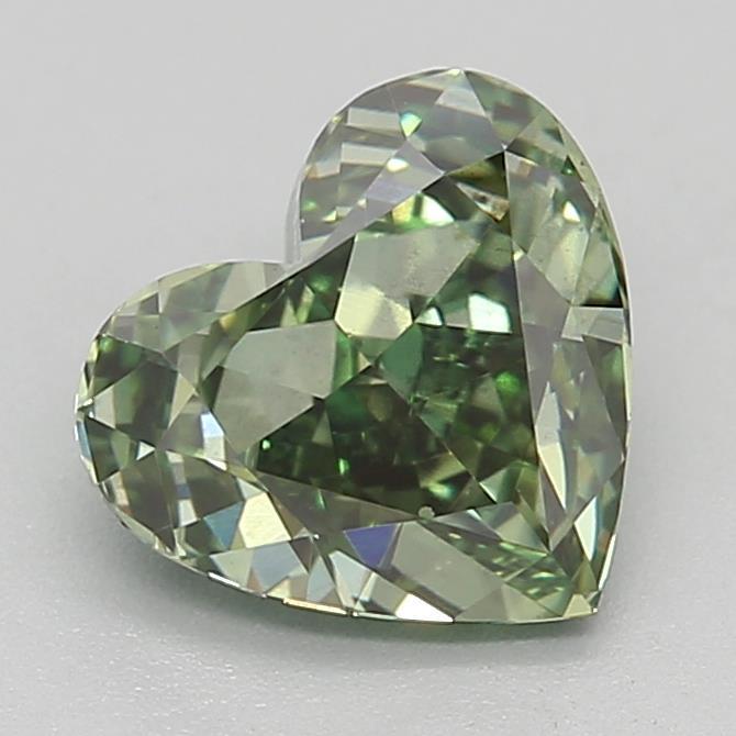 0.82 Ct. Fancy Vivid Green Heart Lab Grown Diamond