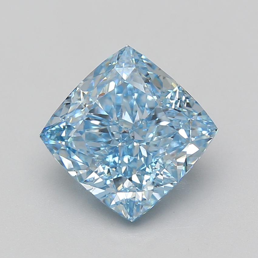 5.04 Ct. Fancy Vivid Blue Cushion Lab Grown Diamond