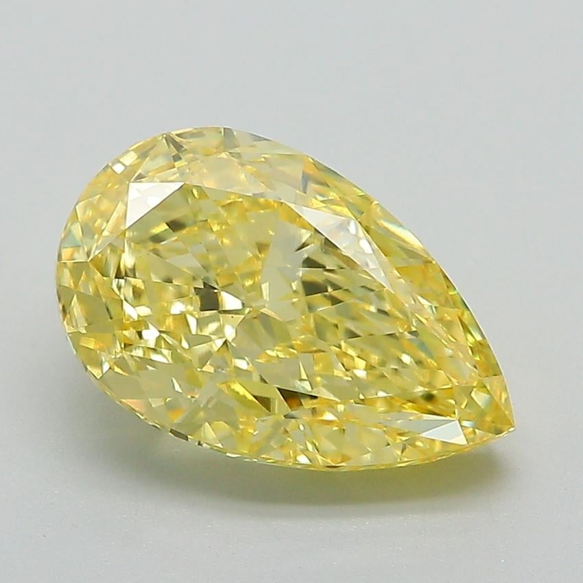 3.22 Ct. Fancy Vivid Yellow Pear Lab Grown Diamond