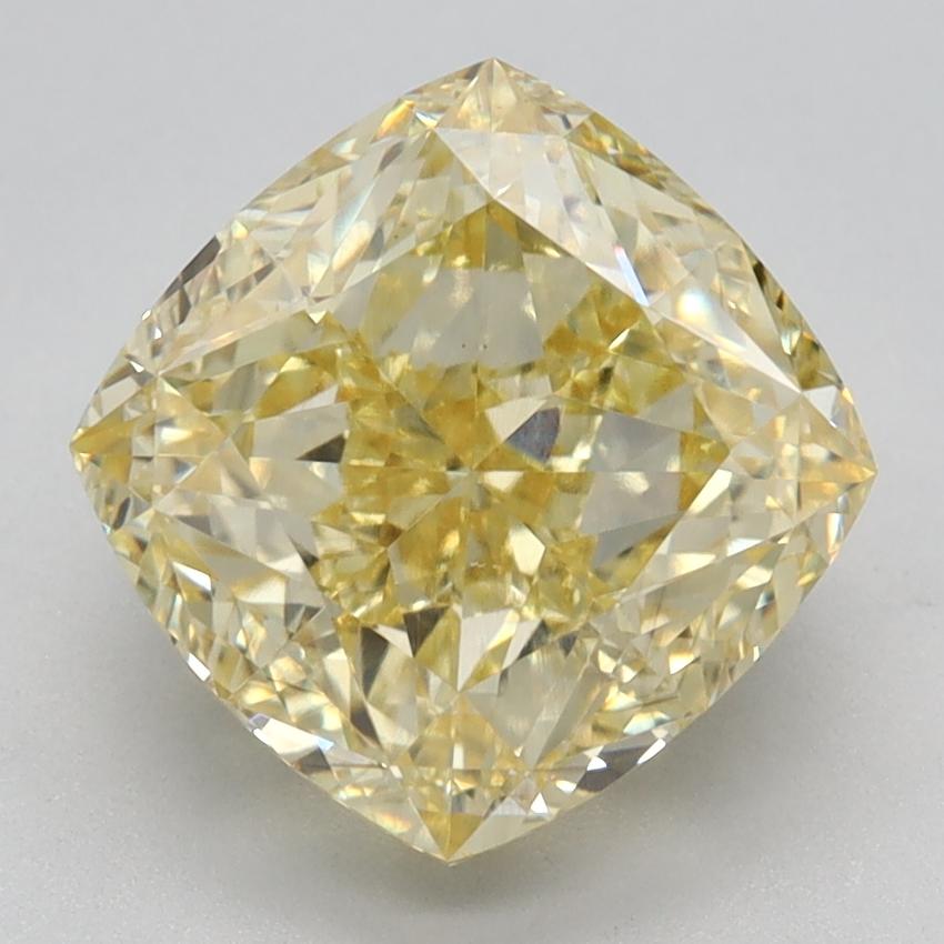 3.24 Ct. Fancy Vivid Yellow Cushion Lab Grown Diamond
