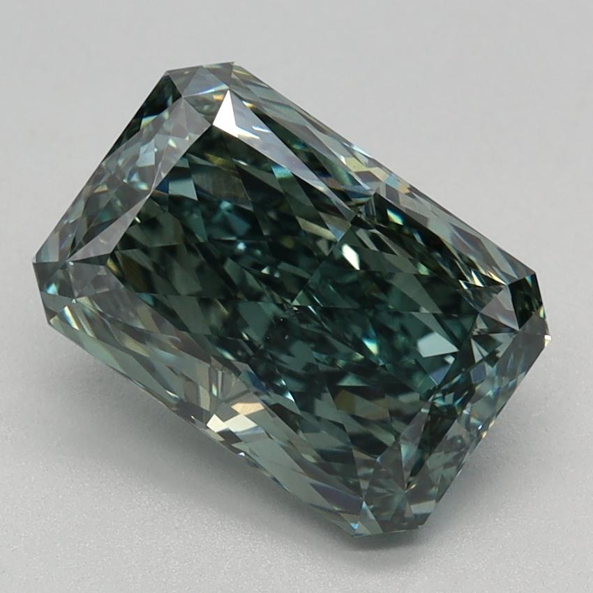 2.16 Ct. Fancy Intense Greyish Green Radiant Lab Grown Diamond