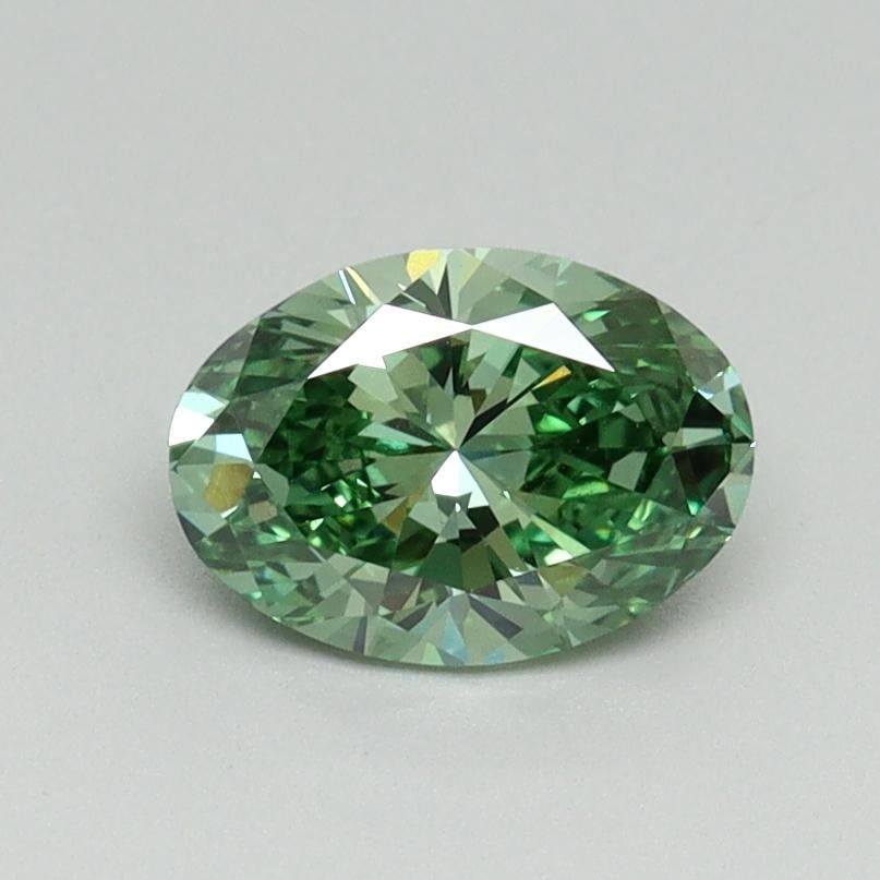 0.80 Ct. Fancy Vivid Green Oval Lab Grown Diamond