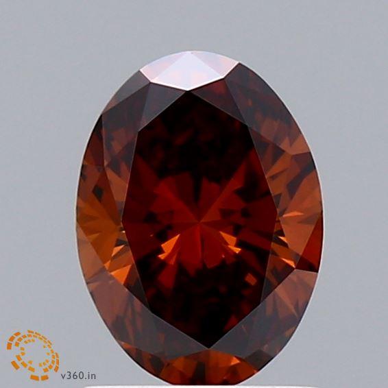 0.99 Ct. Fancy Deep Brownish Orange Oval Lab Grown Diamond