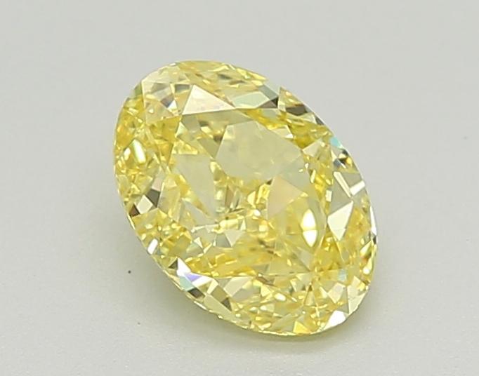 1.01 Ct. Fancy Vivid  Yellow Oval Lab Grown Diamond