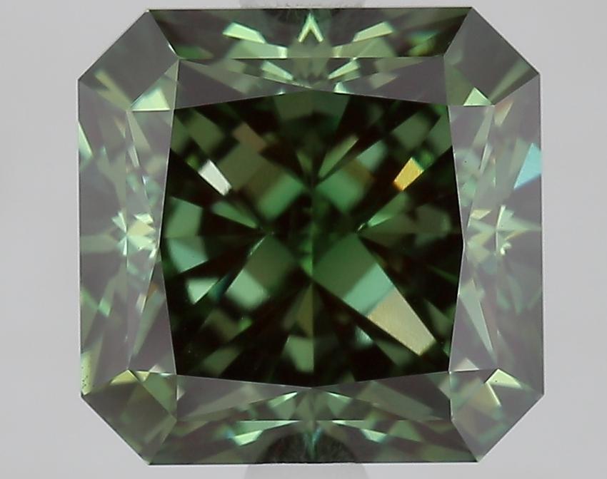 3.26 Ct. Fancy Vivid Green Radiant Lab Grown Diamond