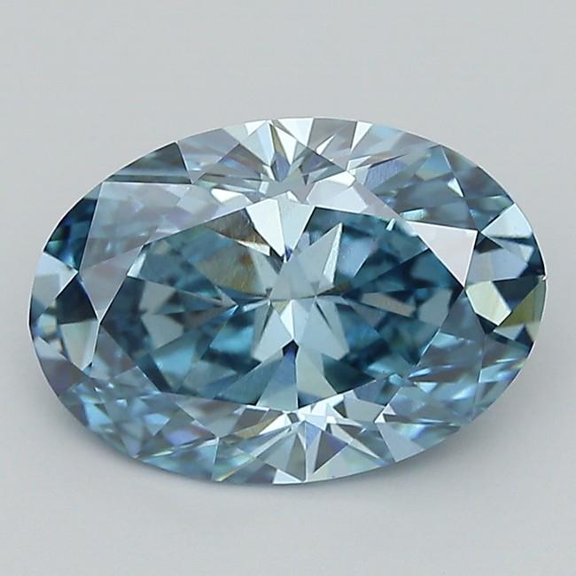 5.02 Ct. Fancy Vivid  Blue Oval Lab Grown Diamond