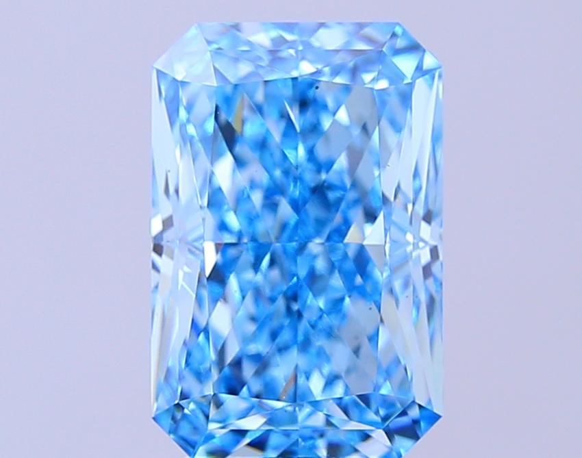 6.03 Ct. Fancy Vivid  Blue Radiant Lab Grown Diamond