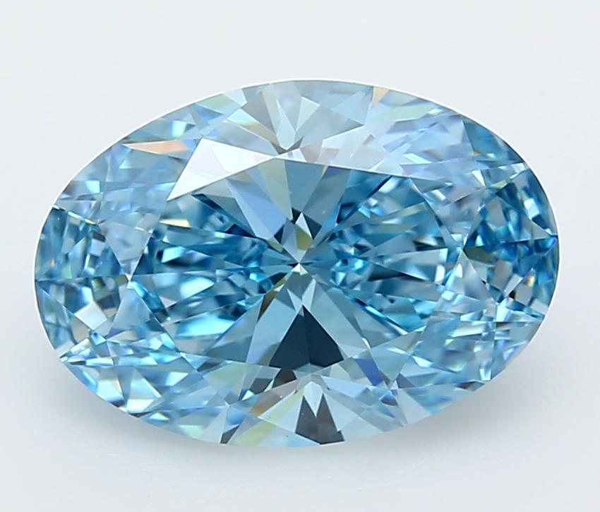 5.01 Ct. Fancy Vivid  Blue Oval Lab Grown Diamond