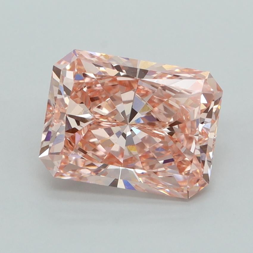 3.04 Ct. Fancy Vivid  Pink Radiant Lab Grown Diamond