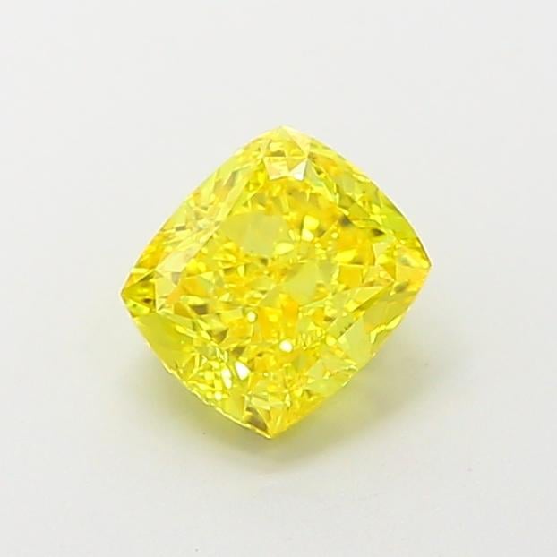 1.07 Ct. Fancy Vivid  Yellow Cushion Lab Grown Diamond
