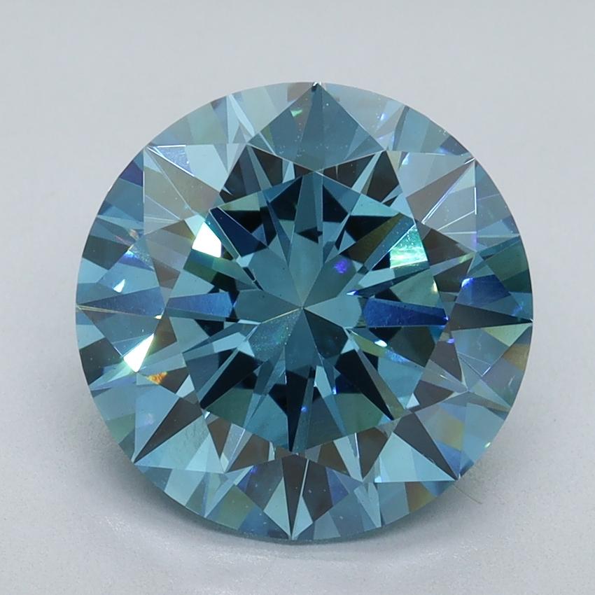 4.04 Ct. Fancy Vivid Blue Round Lab Grown Diamond