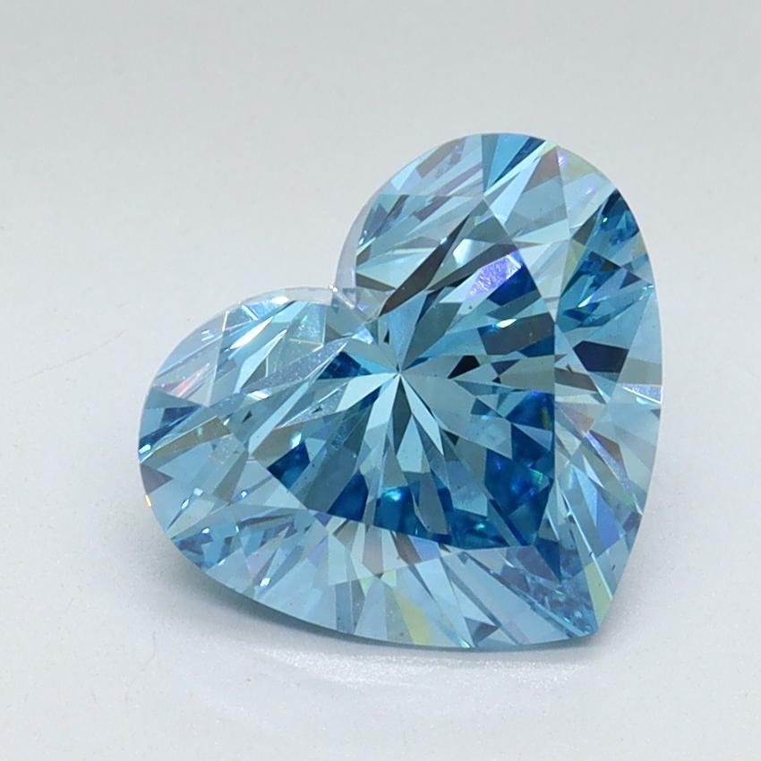 2.03 Ct. Fancy Vivid Malibu Blue Heart Lab Grown Diamond