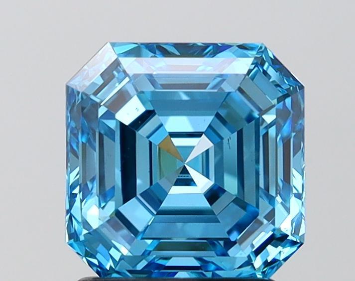 2.05 Ct. Fancy Vivid  Blue Asscher Lab Grown Diamond