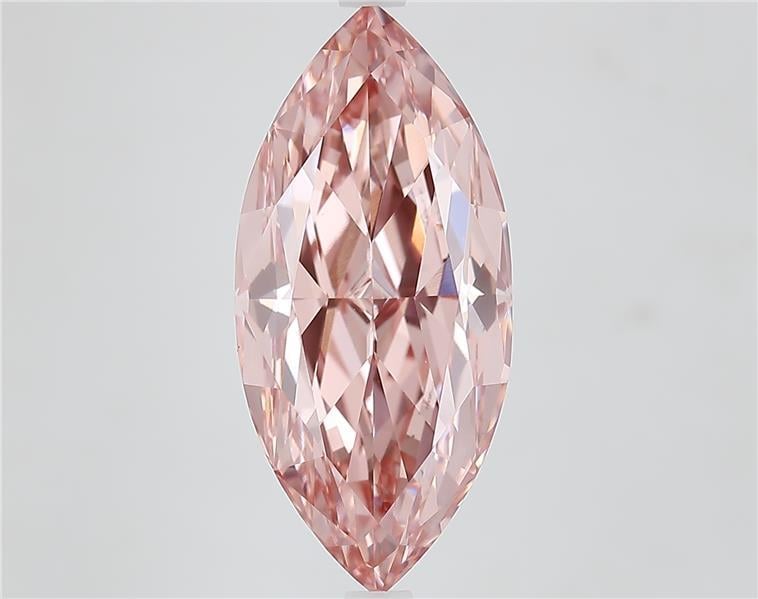 7.00 Ct. Fancy Vivid Brownish Pink Marquise Lab Grown Diamond