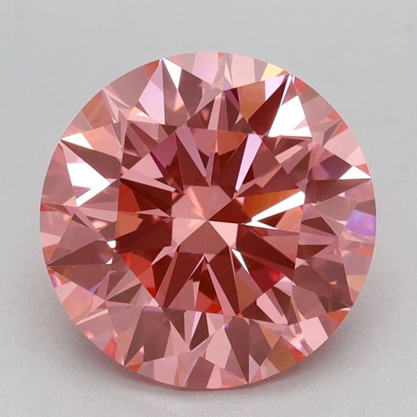 2.09 Ct. Fancy Vivid Pink Round Lab Grown Diamond