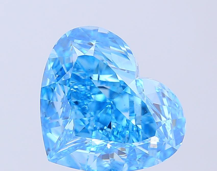 6.19 Ct. Fancy Vivid  Blue Heart Lab Grown Diamond