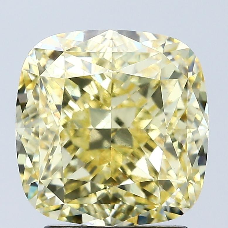 3.26 Ct. Fancy Vivid Yellow Cushion Lab Grown Diamond