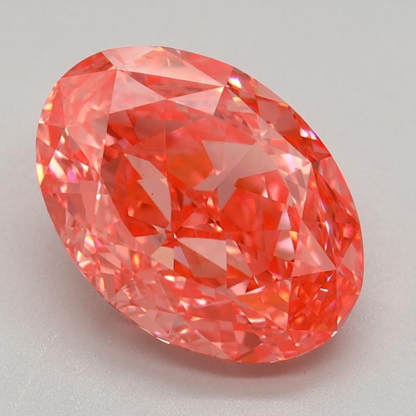 2.63 Ct. Fancy Vivid Pink Oval Lab Grown Diamond