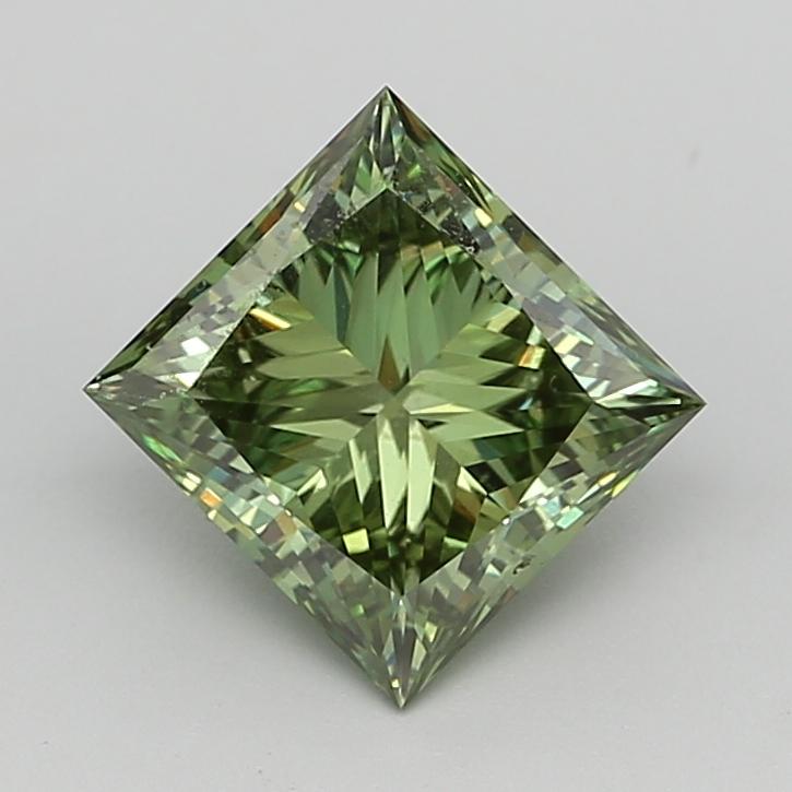 2.73 Ct. Fancy Vivid  Green Princess Lab Grown Diamond