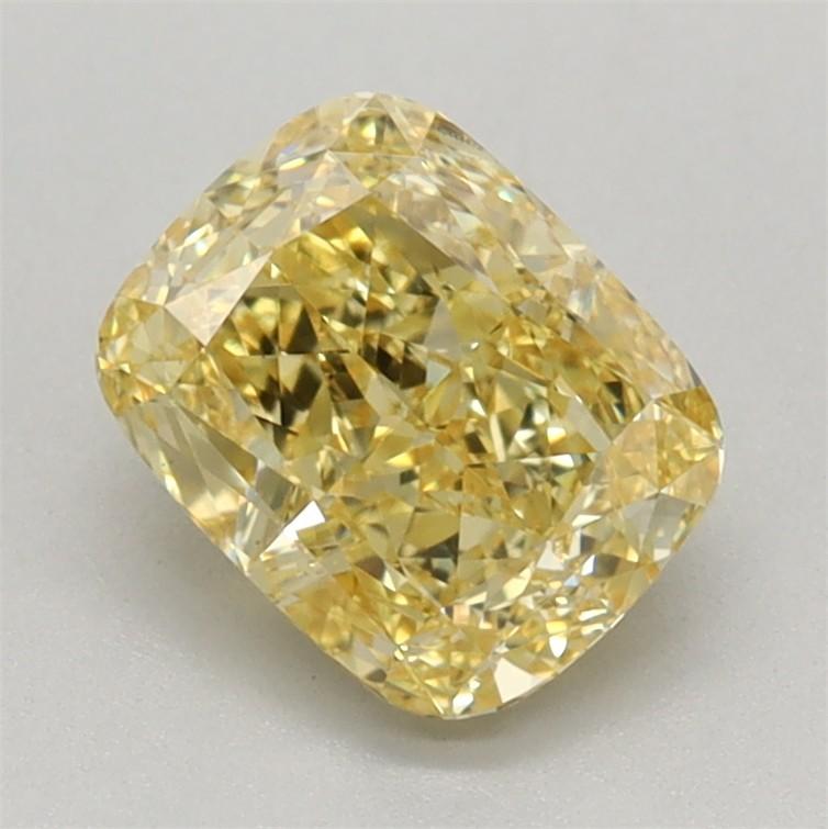 1.10 Ct. Fancy Vivid Yellow Cushion Lab Grown Diamond