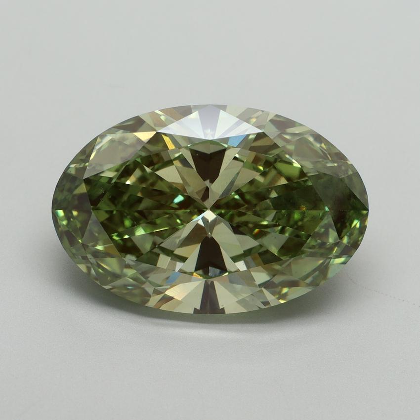 10.03 Ct. Fancy Vivid Green Oval Lab Grown Diamond