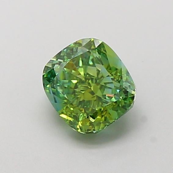 1.03 Ct. Fancy Vivid  Green Cushion Lab Grown Diamond
