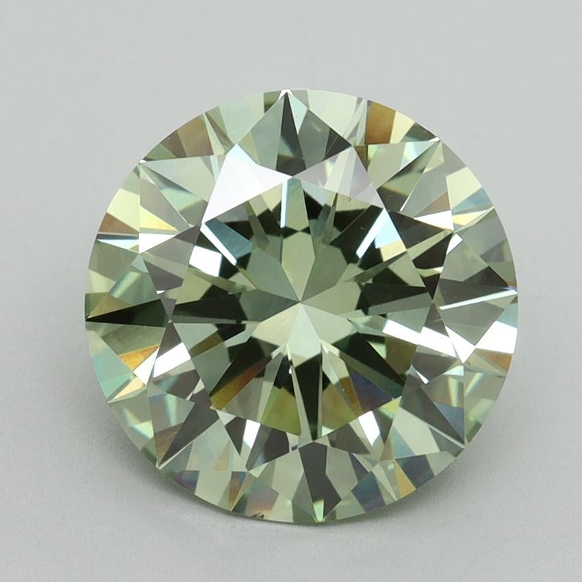 4.01 Ct. Fancy Vivid Green Round Lab Grown Diamond