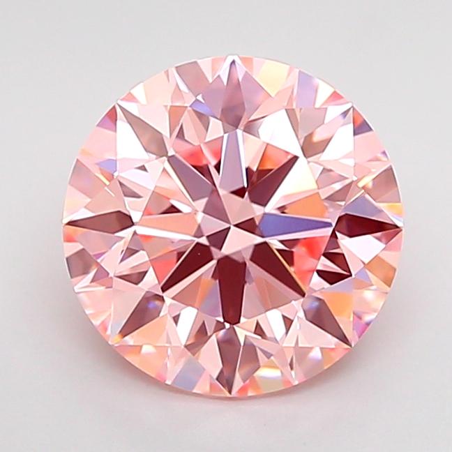 2.51 Ct. Fancy Intense Pink Round Lab Grown Diamond
