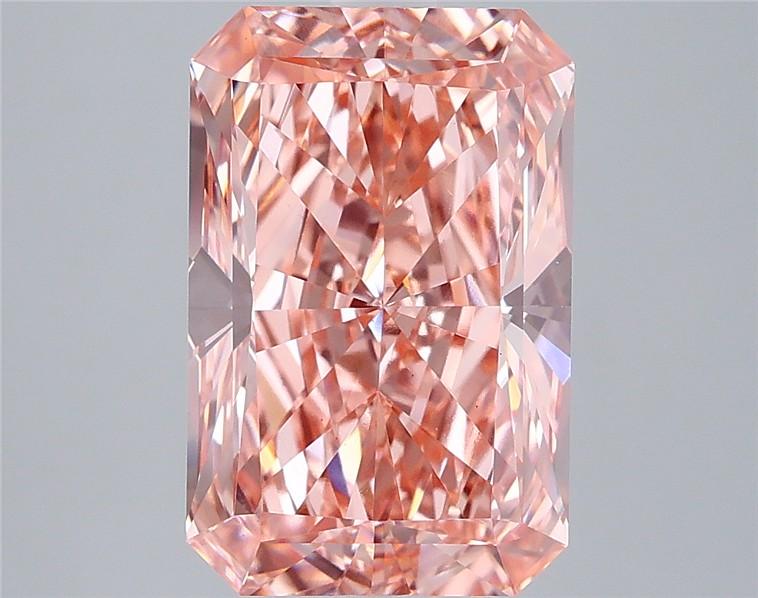 3.97 Ct. Fancy Vivid  Pink Radiant Lab Grown Diamond