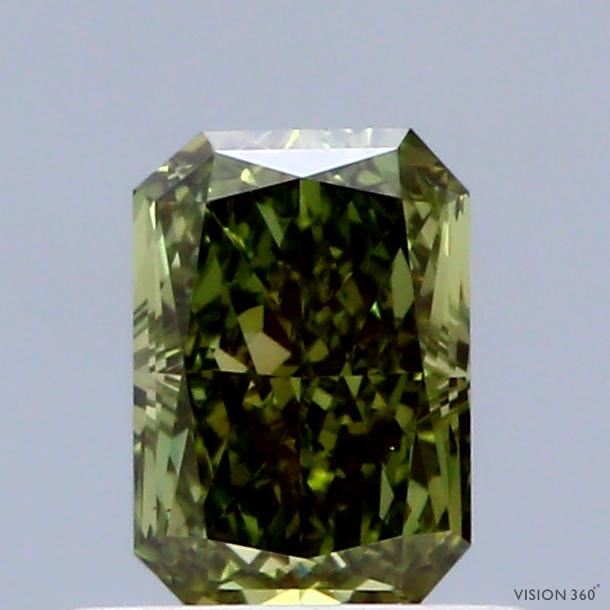 0.60 Ct. Fancy Vivid Green Radiant Lab Grown Diamond