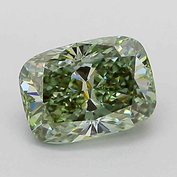 1.04 Ct. Fancy Intense Green Cushion Lab Grown Diamond