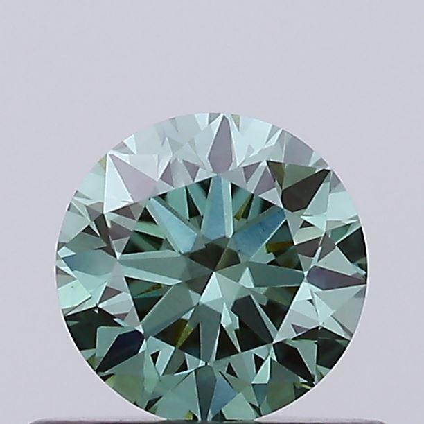 0.53 Ct. Fancy Vivid Green Round Lab Grown Diamond