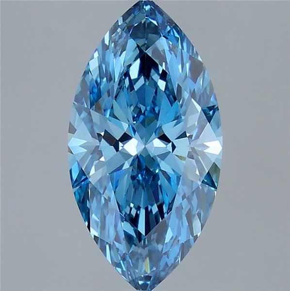 3.06 Ct. Fancy Vivid Blue Marquise Lab Grown Diamond