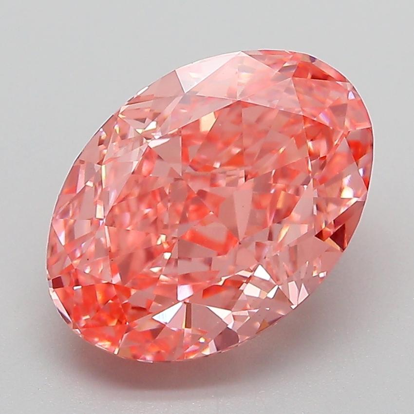 4.13 Ct. Fancy Vivid Pink Oval Lab Grown Diamond