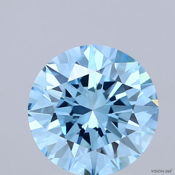 2.07 Ct. Fancy Vivid Blue Round Lab Grown Diamond