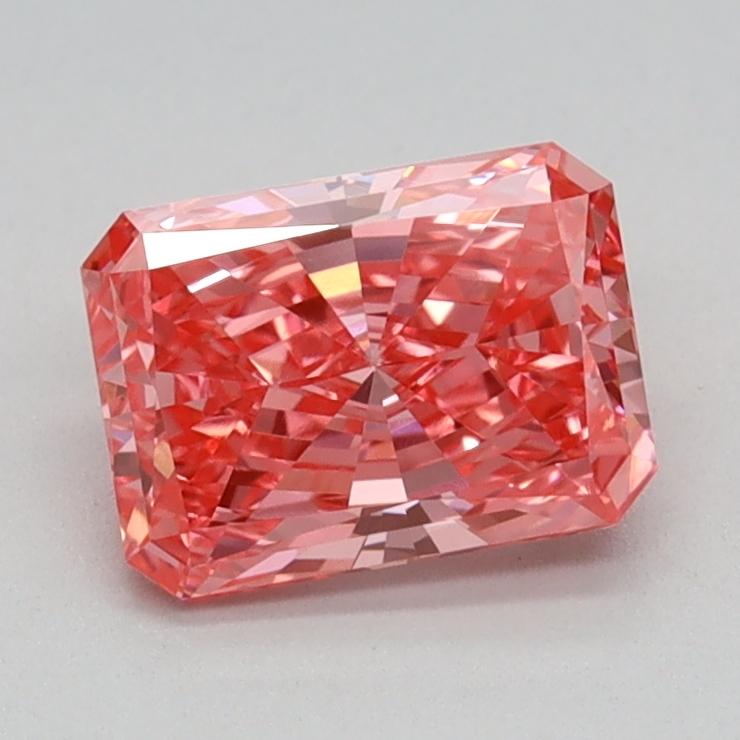 0.78 Ct. Fancy Vivid Pink Radiant Lab Grown Diamond