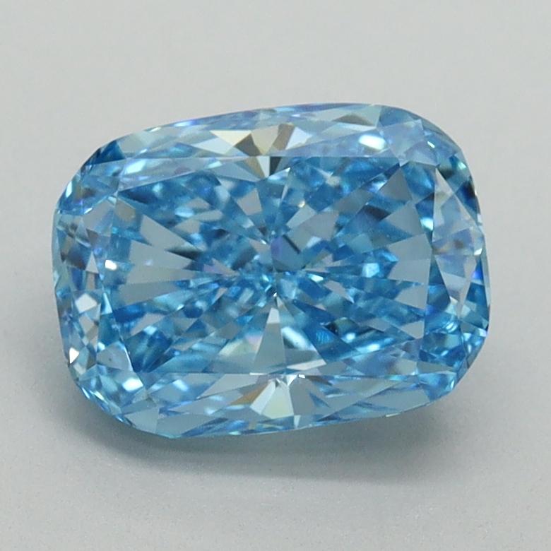 1.57 Ct. Fancy Vivid Blue Cushion Lab Grown Diamond