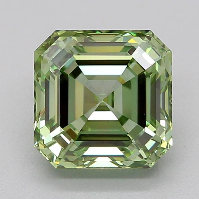 1.01 Ct. Fancy Vivid  Green Asscher Lab Grown Diamond