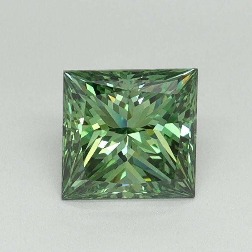 1.08 Ct. Fancy Vivid Pacific Green Princess Lab Grown Diamond