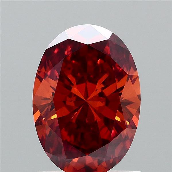 1.01 Ct. Fancy Vivid  Orange Oval Lab Grown Diamond