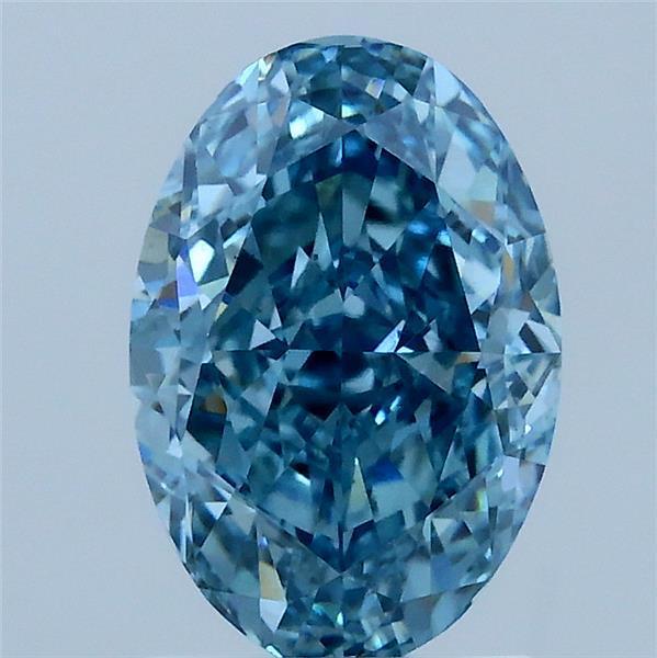 2.18 Ct. Fancy Vivid Blue Oval Lab Grown Diamond