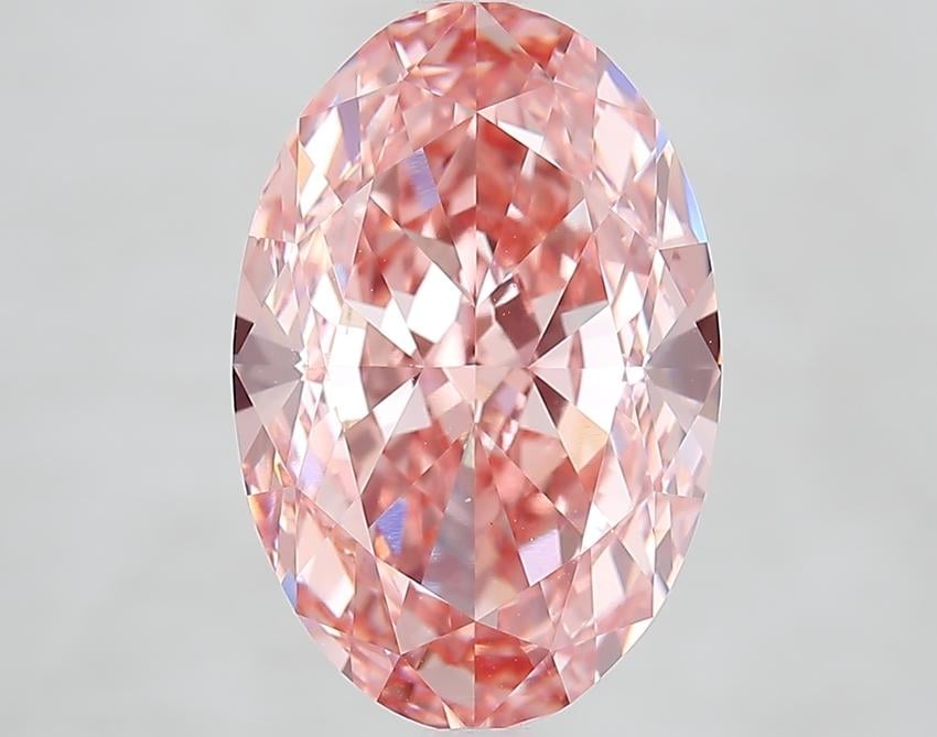 6.86 Ct. Fancy Vivid Pink Oval Lab Grown Diamond